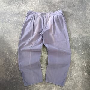 Vintage Dockers Pleated Pants Mens 40x30 Gray Faded Cinch Waist Loose Tapered